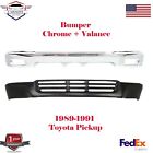 Front Bumper Chrome + Valance Primed Steel For 1989-1991 Toyota Pickup 4WD (For: 1990 Toyota Pickup)