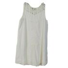 Knox Rose Womens XS White Shift A Line Dress Lace Neckline Lined Knee Length SN