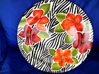 Zebra Flowers by Laurie Gates / Gates Ware ROUND SERVING PLATTER 14.5” Mint Co