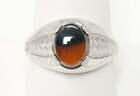 Antique Designer Clark Coombs Montana Moss Agate Sterling Silver Ring - Sz 10