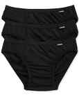 Men's Jockey Underwear 3-pack BLACK Color Bikini Briefs  100% Cotton