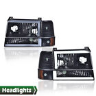 LED DRL Smoke/Black Headlights Bumper Lamps New Fit For 92-96 Ford F-150 Bronco  (For: 1996 Ford F-150)