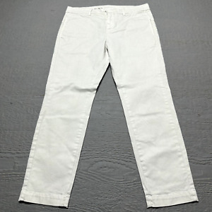 Nili Lotan Pants Womens 4 White Straight Crop Mid Rise Chino Trousers EUC