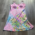LILLY PULITZER Pink Striped MALDIVES Short DRESS Block Party Tripical Size 0