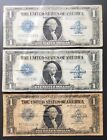 Lot of 3 1923 $1 Blue Seal Silver Certificate Horse Blanket Large Size Note Bill
