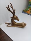 Vintage Brass Deer Made In Korea 6.5 Inch Tall By 7 Inch Wide