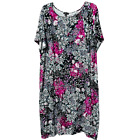 J. Jill Wearever Collection Floral T-Shirt Dress Women’s size 3X Black Boho Chic