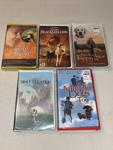 New ListingLot Of 5 VHS Sealed Kids Movies, Real Macaw, Miracle Dogs Too, More Than Puppy