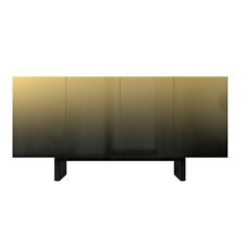 Clihome 4-Door Accent Storage Cabinet Wood Grain Cabinet Sideboard Buffet Table