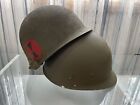 WW2 Korean War 7th ID M1 Helmet Schlueter Rear Seam with Liner