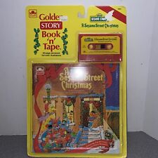 1987 Golden Story Book n Tape A Sesame Street Christmas NOS New Sealed