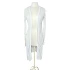 Free People Ribby Rib Linen Blend Long Cardigan Duster White Womens Small