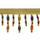 New ListingTrims by the Yard Faux Suede Beaded Fringe Brown Multi | (10 Yard Cut) Trim, ...