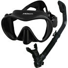 Promate Scuba Frameless Dive Mask Dry Snorkel Gear Set Snorkeling Spearfishing
