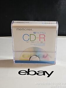 Memorex CD-R, 52x 700MB, 80 Min, 10 Pack Blank Cds Music Photos New Sealed