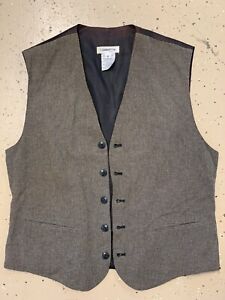Brown / Black Claiborne full back vest - Mens size M medium Dress ware