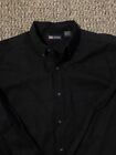 Faded Glory Black Long Sleeve Shirt 100% Cotton Size M