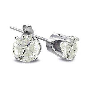 2/3 Ct Round Diamond 14K White Gold Earrings (J-K, I3)