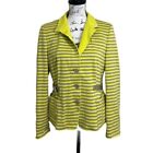 Akris Punto Women's Jacket Blazer Yellow Stripped Cotton Size 10