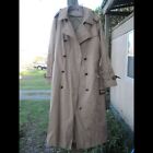 Made Expressly for Saks Fifth Avenue Khaki Trench Coat 10 Wool Double Breasted