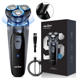 SEJOY Men Electric Shaver Pop-up Trimmer Rotary Razor Beard Shaving Rechargeable