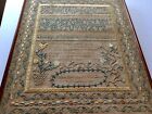 New Listing5 BORDERS!-NEW ENGLAND 1808 ANTIQUE SAMPLER wTOWN OF