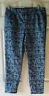 Chico's Bohemian Blue Paisley 'so slimming girlfriend ankle' pants Size 2.5 (16)
