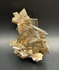 Gemmy Tabular Amber Barite On Dolomite/Sandstone  Warihuayin Mine, Huanuco, Peru