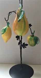 Italian Murano Style Solid Glass Fruit - Pick One (1) - Apple/Lemon/Pear