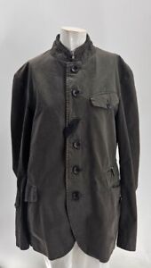 2298 John Galliano Mens Military Green Cotton Button Mandarin Collar Coat 54