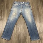 Vintage 2001 Levi's 501 Men's Actual 34x30 Light Wash Jeans Red Tab Made In USA
