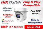 Hikvision Compatible 8MP POE IP PTZ Camera 5x Optical Zoom Pan 350° Tilt 90° MIC