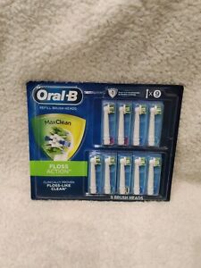 GENUINE Oral-B, Max Clean Floss Action Refill Brush Heads (9-pack) New/ Sealed
