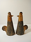 Holt Howard Pair of Ceramic Country Chickens Roosters Salt & Pepper Shakers 6
