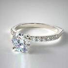 Gold Diamond Ring IGI GIA 0.80 Ct Real Lab Created Round Cut 14K White Size 6 7