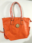 New women orange handbag leather