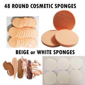 48 Cosmetic Sponge Round Foam Pad Make Up Applicator Foundation Powder Blender
