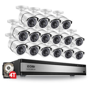 ZOSI H.265+ 16ch 5MP Lite DVR 1080p Security Camera System CCTV System with HDD