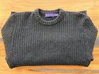 Ralph Lauren Purple Label Cashmere Ribbed Crewneck Military Commander Sweater