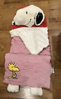 RARE Pottery Barn Snoopy Sleeping Bag Peanuts With Pillow Attached Clean