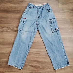 Vintage Ecko Baggy Cargo Jeans Men's 34 Y2k Skate Wide Leg Denim 31x33.5