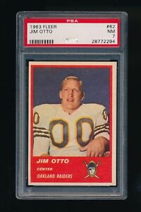 1963 Fleer Football #62 Jim Otto PSA 7 NM Oakland Raiders HOF