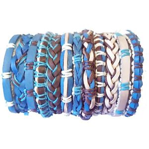 36 Lot - BLue Leather Bracelets Hippie Beach Street Fashion