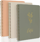 Aesthetic Spiral Notebook Set of 3 for Women Cute College Ruled 8X6 Journal/Note