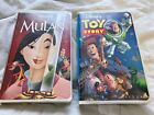 Disney/Pixar VHS Lot of 2, Toy Story and Mulan Clamshell Cases