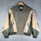 Scully Western Leather Jacket Aztec Green Collared Bomber Cowboy VTG Mens M