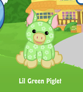 Webkinz Lil Green Piglet Virtual PET Adoption Code Only Messaged Webkinz Pig Pet