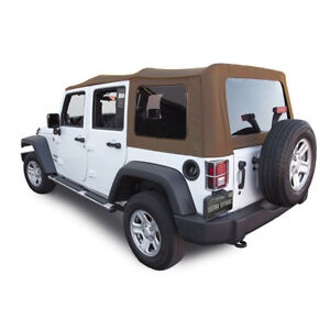 Jeep Wrangler 4 DR JK Soft Top, 2010-2018, Tinted Windows, Saddle Sailcloth (For: Jeep Wrangler)