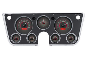 1967-72 Chevrolet Truck C10 VHX Dakota Digital Gauges Carbon/Red Analog Clock