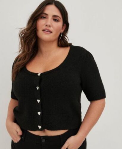 Torrid Vegan Cashmere Cardigan Button-Front Cropped Sweater Size 0 12 Large NWT